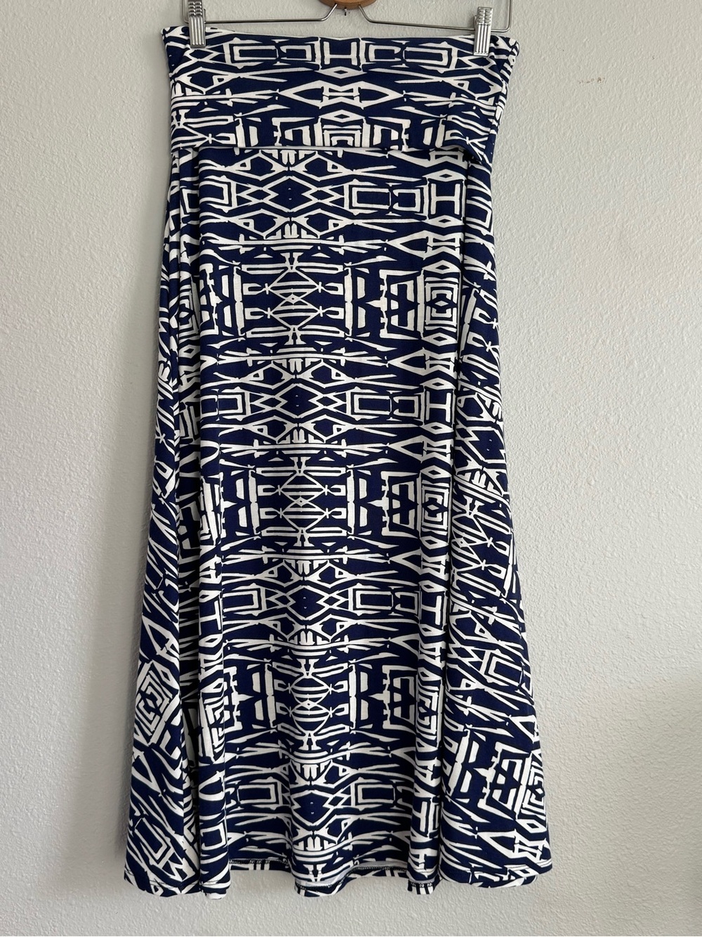 NWT S Navy & white Maxi skirt or halter dress, LuLaRoe Maxi